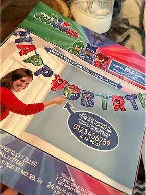 PJ Masks Jumbo Letter Banner - Customizable Birthday Decoration